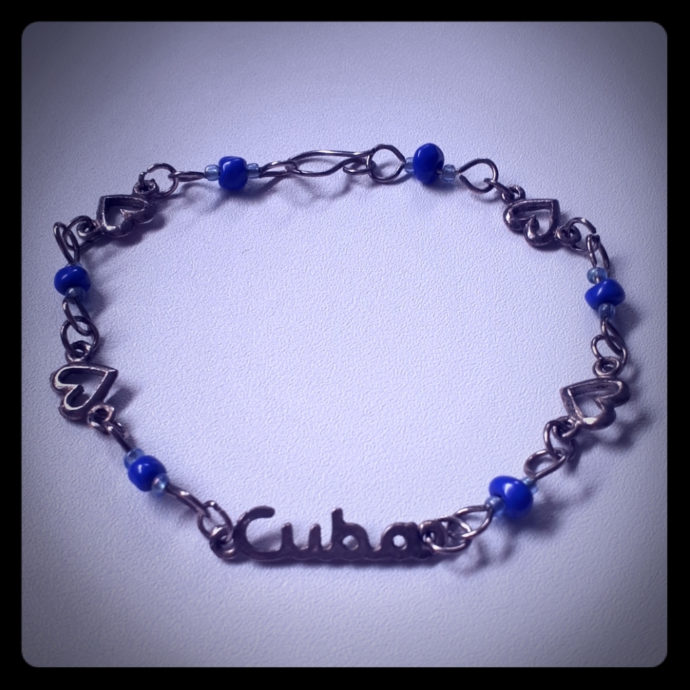 Blue and silver "Cuba" bracelet